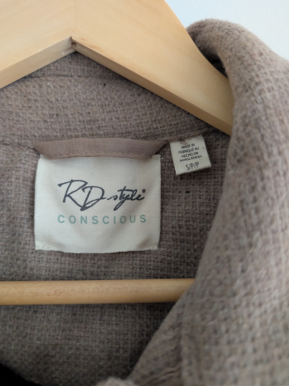 Taupe Shacket with Button Front - Picture 5 of 7